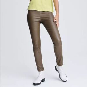 Olive Faux Leather Leggings